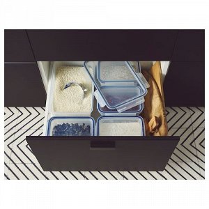 IKEA 365+, Контейнер для продуктов без крышки , большой прямоугольный/пластик, 10,6 л