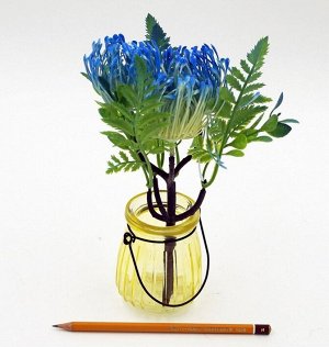 Хризантема цветок искусственный синий 23см
