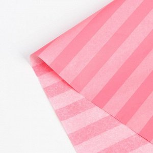 Бумага упаковочная тишью в розовую полоску