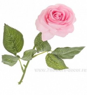 Роза 43 см цветок искусственный цвет светло-розовый Артю 0504А-М15(36#)