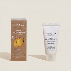 Mary& May Маска для выравнивания тона с лимоном и ниацинамидом   [Miniature] Lemon Niacinamide Glow Wash off Pack