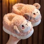 Тапочки детские, с закрытой пяткой, утепленные, принт &quot;Овечка&quot;, цвет розовый