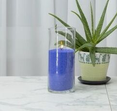 candle-magic Насыпная свеча в гранулах колба цилиндр 20 см восковая, сиреневый воск
