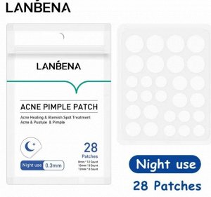 Lanbena Ночные лечебные патчи-пластыри от акне, 28шт