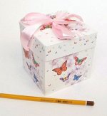 Коробка складная Бабочки 10 х 10 х 10 см