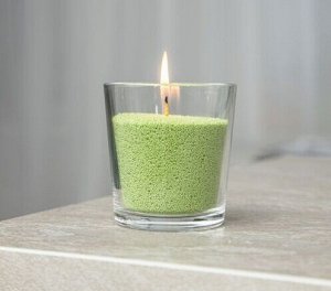 Насыпная свеча в гранулах, ваза "Лайт", восковая, цветная, зеленый воск