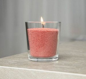 Насыпная свеча в гранулах, ваза "Лайт", восковая, цветная, красный воск