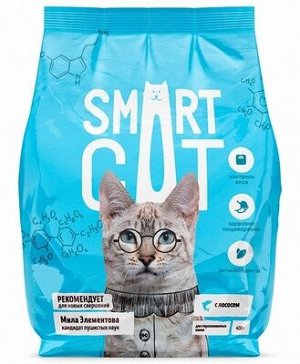 Сухой корм Smart cat для стерилизованных кошек Лосось. 1,4 кг. Эконом. Россия