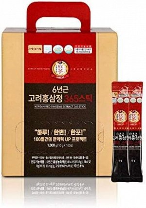 Jungwonsam  Стик с экстрактом красного корейского женьшеня Korean Red Ginseng Extract 365 Stick, 10гр*30шт
