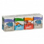 Платочки бумажные Bella baby Happy носовые трехслойные Звери мини 10*8 шт