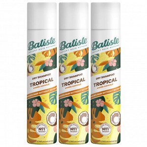 Батист Комплект Tropical Сухой шампунь 3 шт х 200 мл (Batiste, Fragrance)