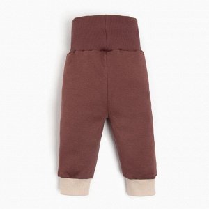 Костюм детский (свитшот, брюки) MINAKU, цвет бежевый/коричневый, рост
