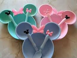 ЭКО набор детской посуды для кормления из пшеничной соломы "Микки Маус"