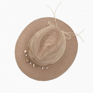 Шляпа женская летняя MINAKU цв.бежевый, размер 56-58