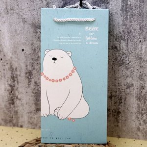 Пакет подарочный «Polar bear», flowers (12*10*24.5)
