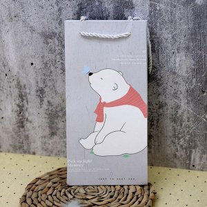 Пакет подарочный «Polar bear», red scarf (12*10*24.5)