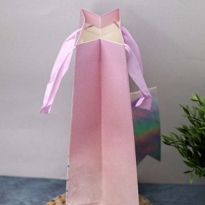 Пакет подарочный (M) «Sequins», pink (26*32*12.5)