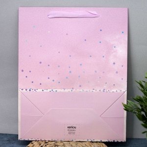 Пакет подарочный (M) «Sequins», pink (26*32*12.5)