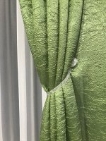 Шторы жатка зелёный, Ширина: 1,5м, Тип крепления: Шторная лента