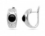 Серьги из серебра оникс, МЦВА182
