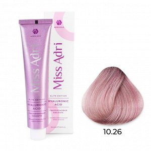 10.26 Крем - краска для волос ADRICOCO Miss Adri Elite Edition платиновый блонд розовый, 100мл