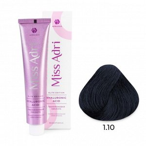 1.10 Крем - краска для волос ADRICOCO Miss Adri Elite Edition иссиня-черный, 100мл