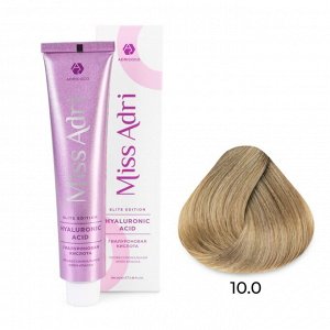 10.0 Крем - краска для волос ADRICOCO Miss Adri Elite Edition платиновый блонд, 100мл