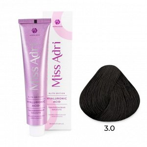3.0 Крем - краска для волос ADRICOCO Miss Adri Elite Edition темный коричневый, 100мл