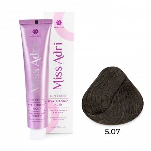 5.07 Крем - краска для волос ADRICOCO Miss Adri Elite Edition светлый коричневый холодный, 100мл