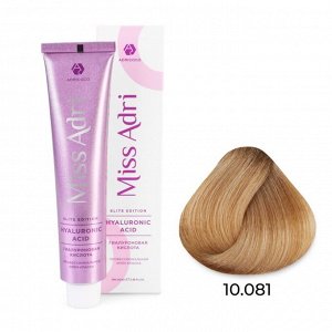 10.081 Крем - краска для волос ADRICOCO Miss Adri Elite Edition платиновый блонд пастельный ледяной, 100мл