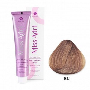 10.1 Крем - краска для волос ADRICOCO Miss Adri Elite Edition платиновый блонд пепельный, 100мл
