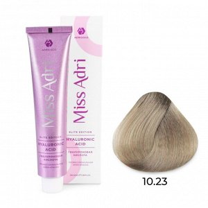 10.23 Крем - краска для волос ADRICOCO Miss Adri Elite Edition платиновый блонд перламутровый золотистый, 100мл