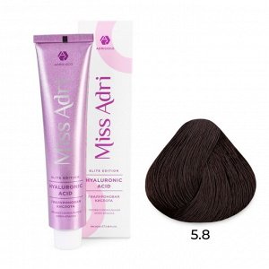 5.8 Крем - краска для волос ADRICOCO Miss Adri Elite Edition светлый коричневый шоколад, 100мл