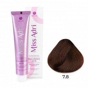 7.8 Крем - краска для волос ADRICOCO Miss Adri Elite Edition блонд карамель, 100мл