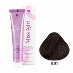 5.81 Крем - краска для волос ADRICOCO Miss Adri Elite Edition светлый коричневый шоколадный пепельный, 100мл