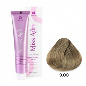 9.00 Крем - краска для волос ADRICOCO Miss Adri Elite Edition очень светлый блонд интенсивный, 100мл