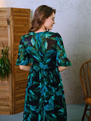Платье 683, Leya Khaim, Черный/листья