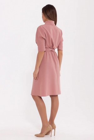 Платье 201 "Гольяно" Темный фламинго/Розово-персиковый