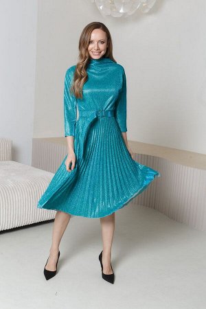 Платье 774 "Люрекс", морская волна