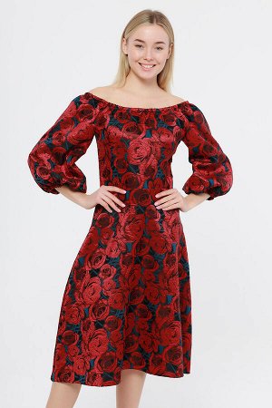 Платье "Жаккард" синий/красный(1025)