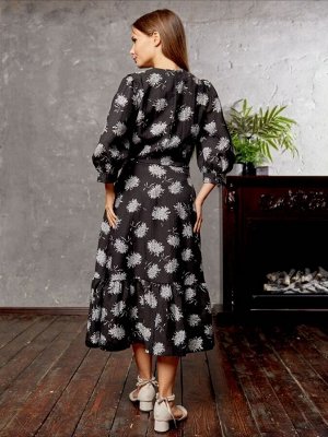 Платье 684, Leya Khaim, Черный/цветочный принт