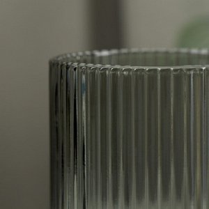 Стакан стеклянный Magistro «Грани», 260 мл, 7,5x9,5 см, круглое дно, цвет графит