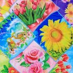 Салфетки микрофибра 23х23 Яркое Ассорти