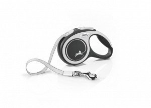 flexi рулетка NEW LINE Comfort XS (до 12 кг) лента 3 м серый/черный