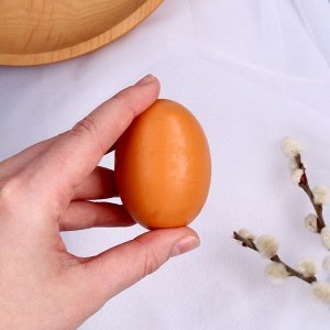 Деревянное яйцо для декора "Коричневый" 6,1х4,6х4,6 см.