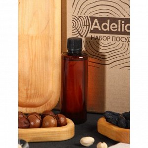 Подарочный набор деревянной посуды Adelica, доска сервировочная 3 секции, 2 менажницы съёмные, масло в подарок 100 мл, берёза