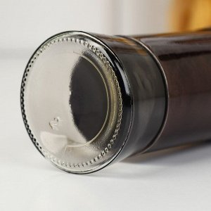 Набор стеклянных ёмкостей для специй на металлической подставке «Богема», 5,5x11 см, 6 шт, цвет коричневый