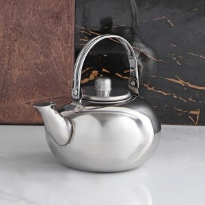 Чайник из нержавеющей стали «Арес», 1,2 л, металлическое сито, цвет хромированный