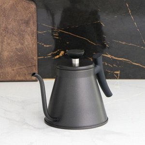 Кофейник из нержавеющей стали с длинным носиком «Пуровер», 1,2 л, 304 сталь, цвет чёрный