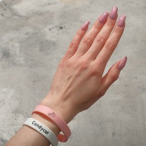 Силиконовый браслет "Единорог", набор 2 шт, цвет бело-розовый, 6см